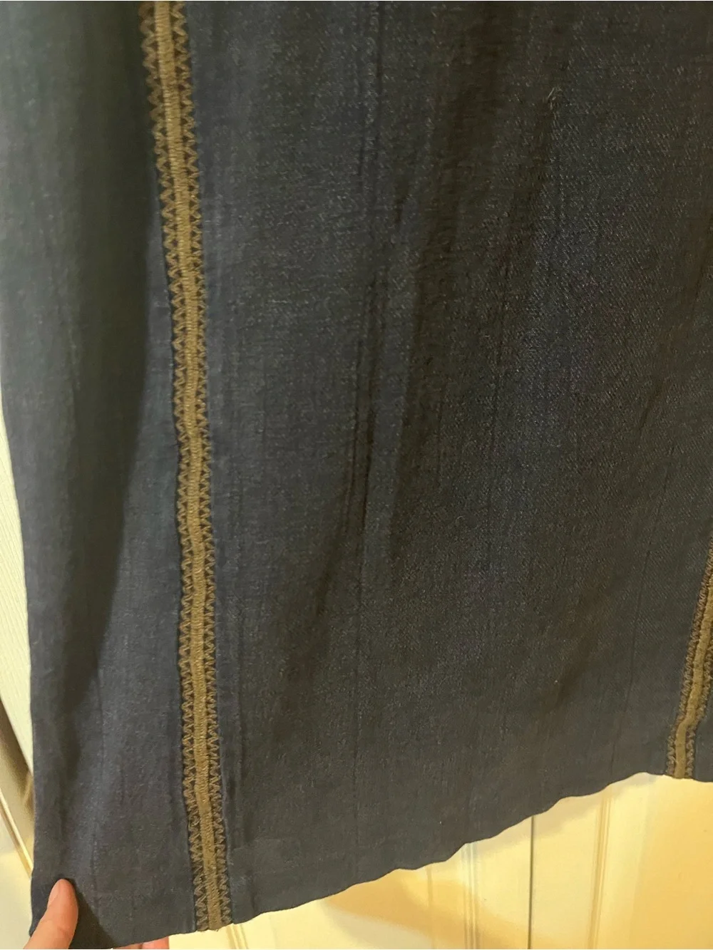 Soeur Navy Cotton Denim Straight Short Sleeve Dress Size 38/Medium 8